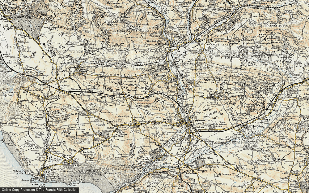 Old Map of Court Colman, 1900-1901 in 1900-1901