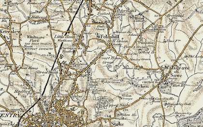 Old map of Court House Green in 1901-1902