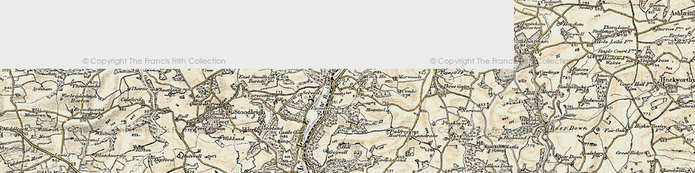 Old map of Bickleigh Wood in 1898-1900