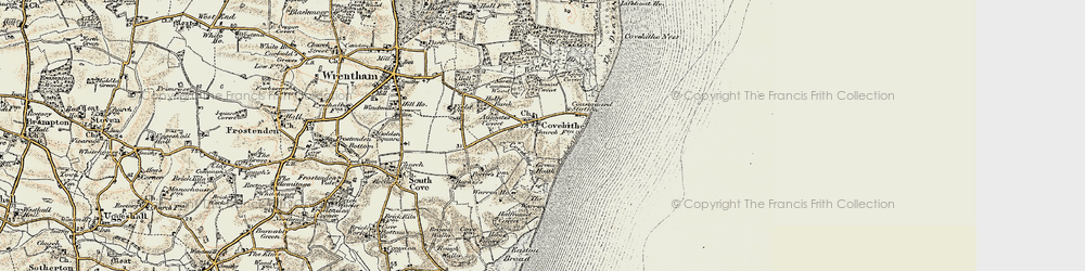Old map of Benacre Broad in 1901-1902