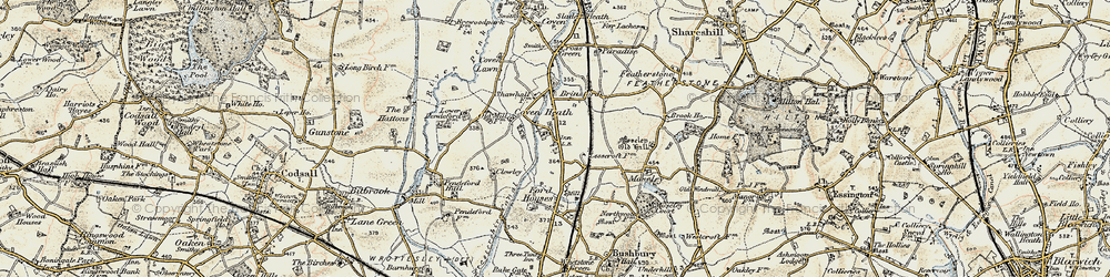 Old map of Coven Heath in 1902