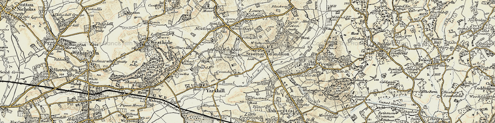 Old map of Covender in 1899-1901