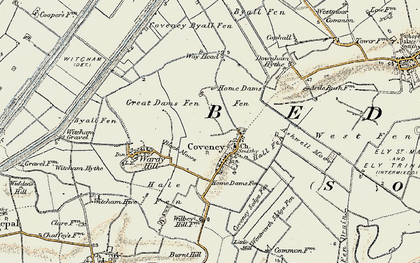 Old map of Coveney in 1901