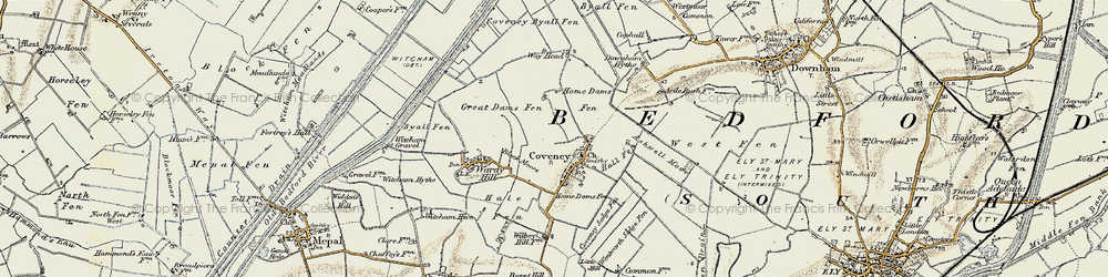 Old map of Coveney in 1901
