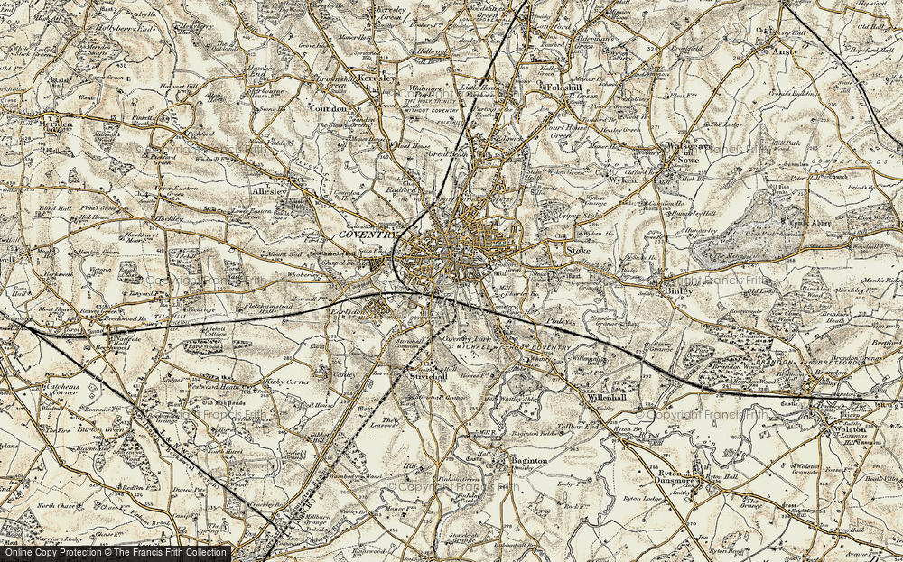 Old Map of Coventry, 1901-1902 in 1901-1902