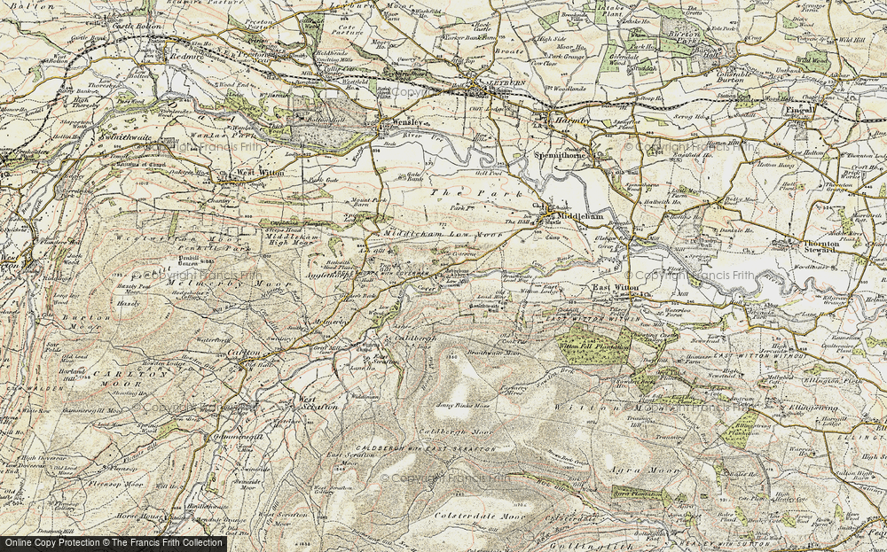 Old Map of Historic Map covering Braithwaite Moor in 1904