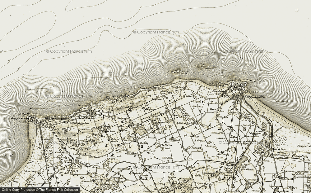 Old Map of Historic Map covering Balgreen in 1910-1911