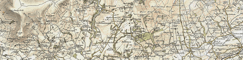 Old map of Lees Ho in 1903-1904