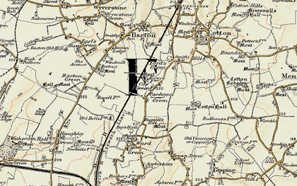 Old map of Cow Green in 1899-1901