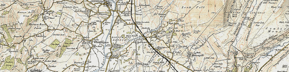 Old map of Cowan Bridge in 1903-1904