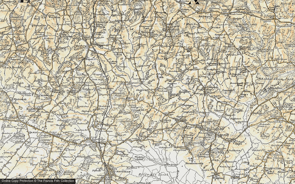 Old Map of Cowbeech, 1898 in 1898