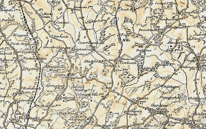 Old map of Cowbeech in 1898