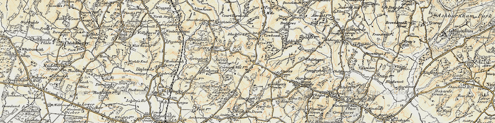 Old map of Cowbeech Hill in 1898