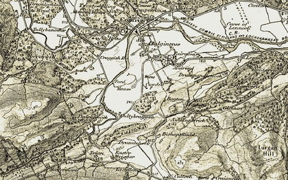 Old map of Auchingarrich in 1906-1907