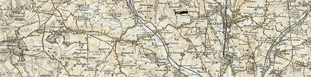 Old map of Cowers Lane in 1902