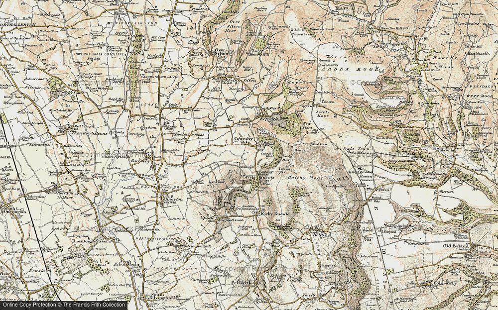 Old Map of Historic Map covering Boltby Forest in 1903-1904
