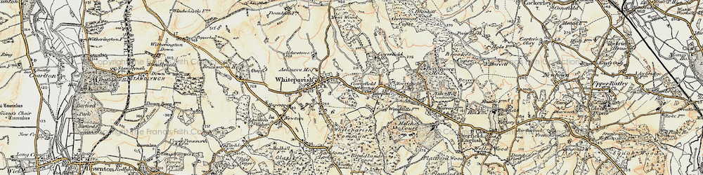 Old map of Cowesfield Green in 1897-1909
