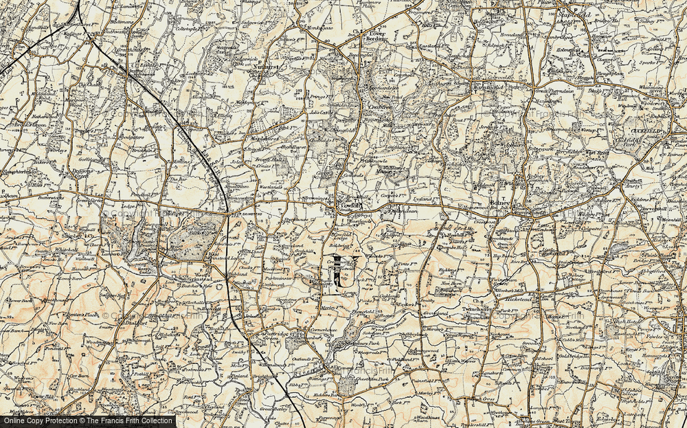 Old Map of Historic Map covering Browning's in 1898