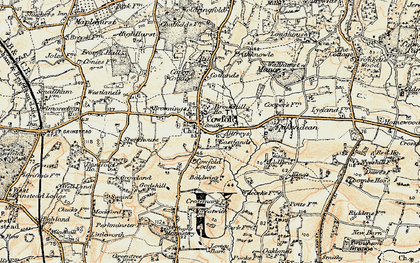 Old map of Cowfold in 1898