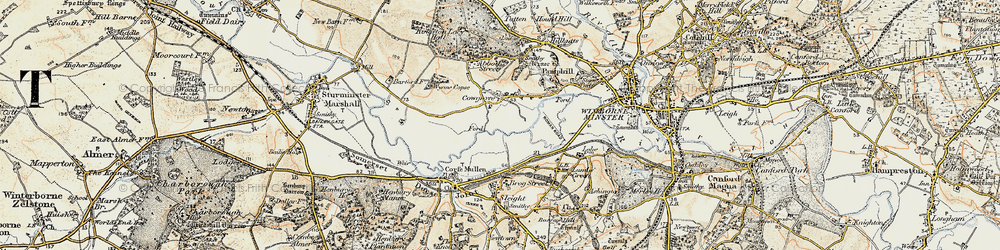 Old map of Cowgrove in 1897-1909