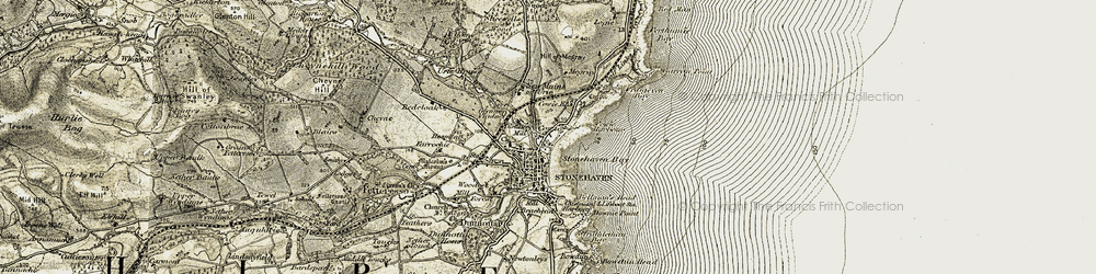 Old map of Bellman's Head in 1908-1909
