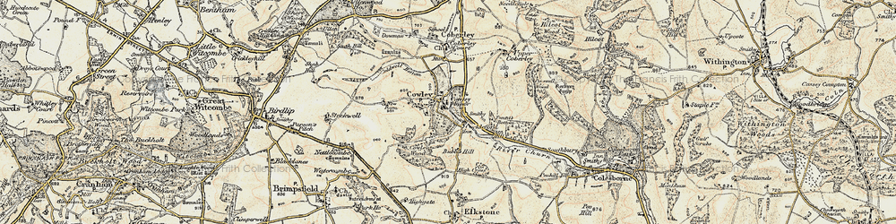 Old map of Cowley in 1898-1900