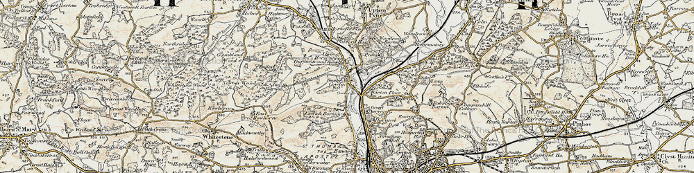 Old map of Cowley in 1899-1900