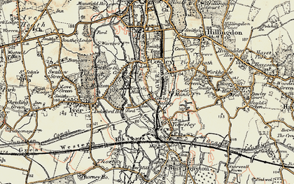 Old map of Cowley Peachy in 1897-1909