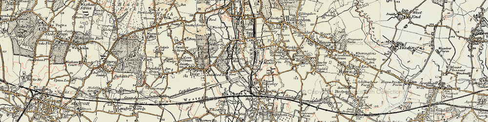 Old map of Cowley Peachy in 1897-1909