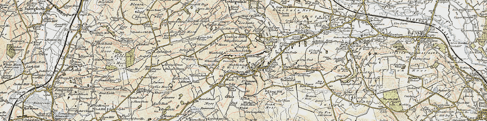 Old map of Cowling in 1903-1904