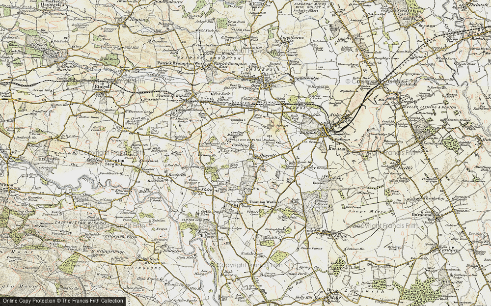 Old Map of Cowling, 1904 in 1904