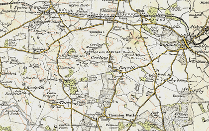 Old map of Cowling in 1904