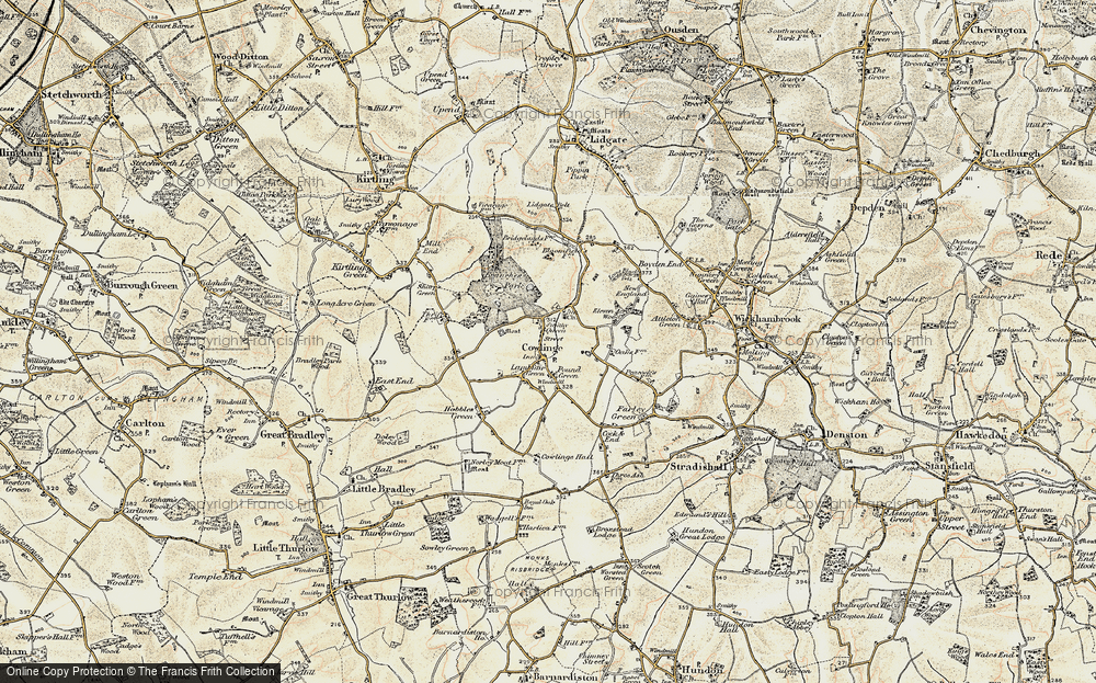 Old Map of Cowlinge, 1899-1901 in 1899-1901