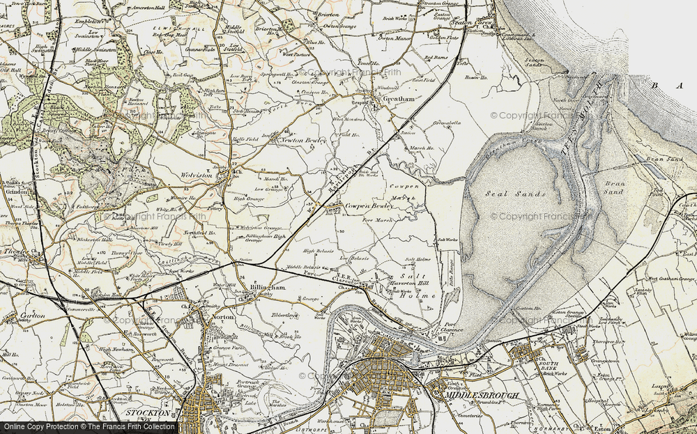 Old Map of Cowpen Bewley, 1903-1904 in 1903-1904