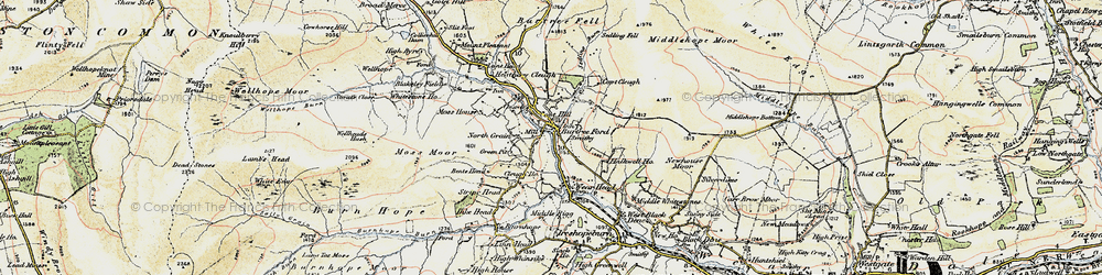Old map of Cowshill in 1901-1904