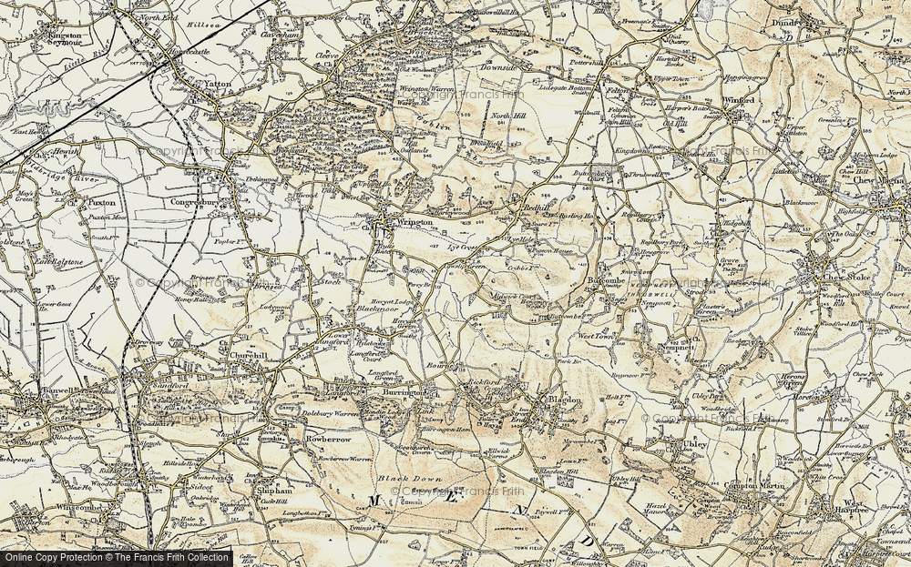 Old Map of Cowslip Green, 1899-1900 in 1899-1900