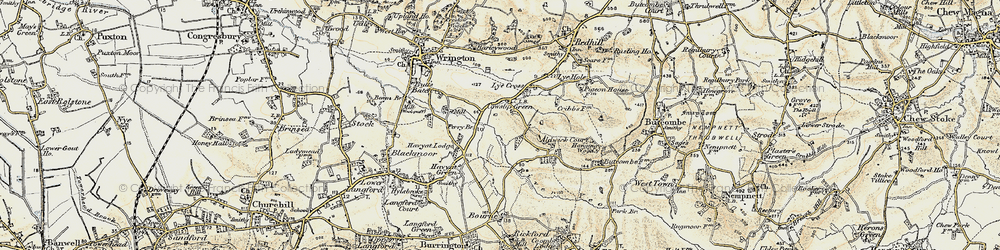 Old map of Cowslip Green in 1899-1900