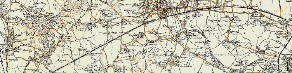 Old map of Cox Green in 1897-1909