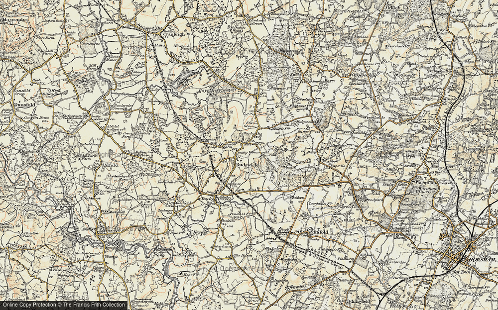Old Map of Historic Map covering Bury St Austen's in 1898-1909
