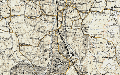 Old map of Butterley Heys in 1902