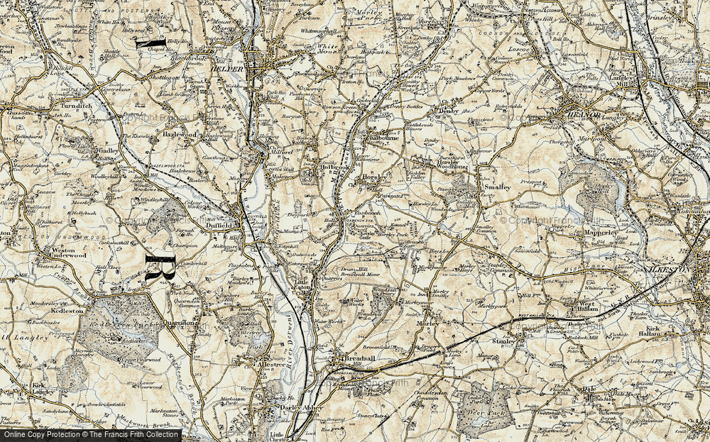 Old Map of Historic Map covering Breadsall Moor in 1902-1903