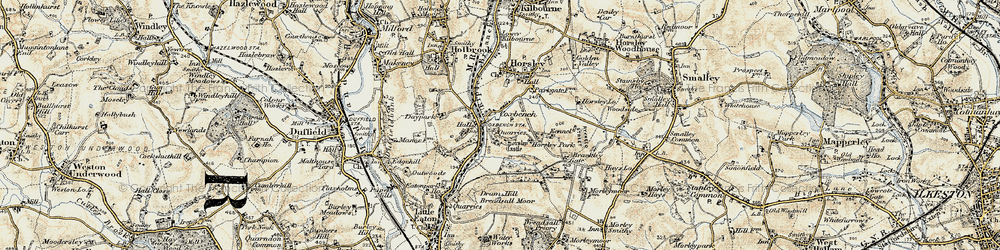 Old map of Coxbench in 1902-1903
