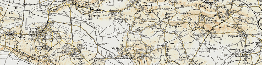 Old map of Coxbridge in 1899