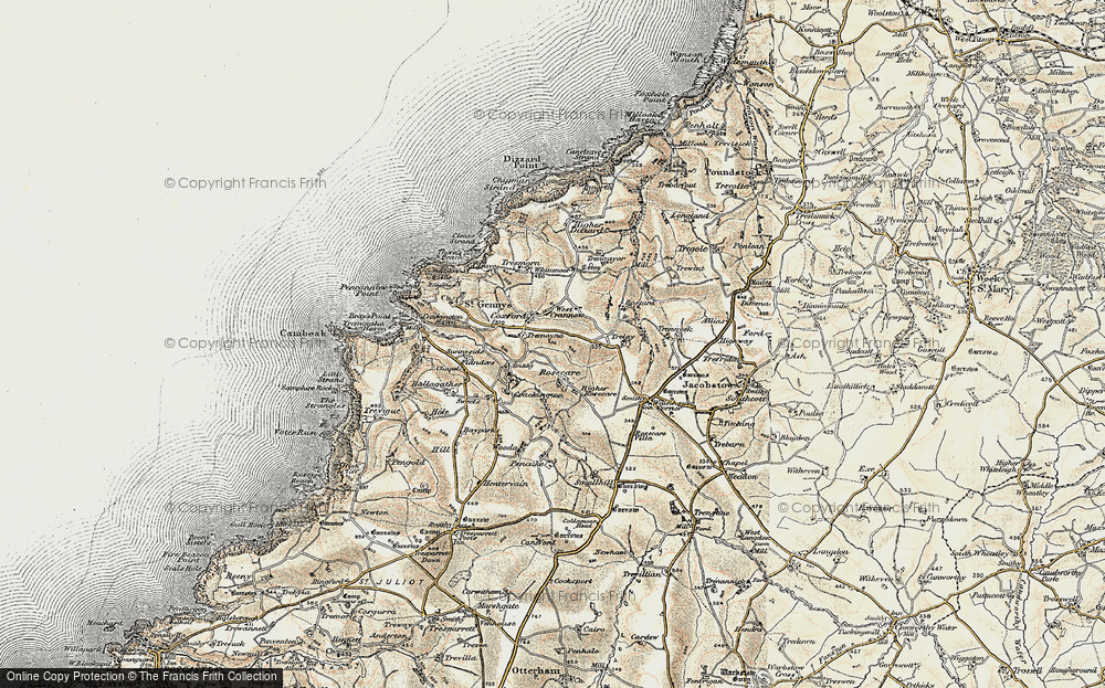 Old Map of Historic Map covering Whitemoor in 1900