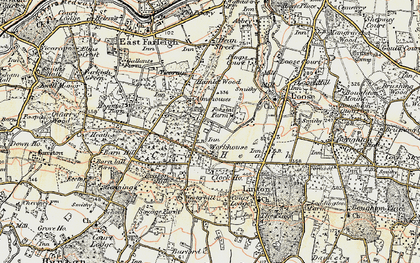 Old map of Coxheath in 1897-1898