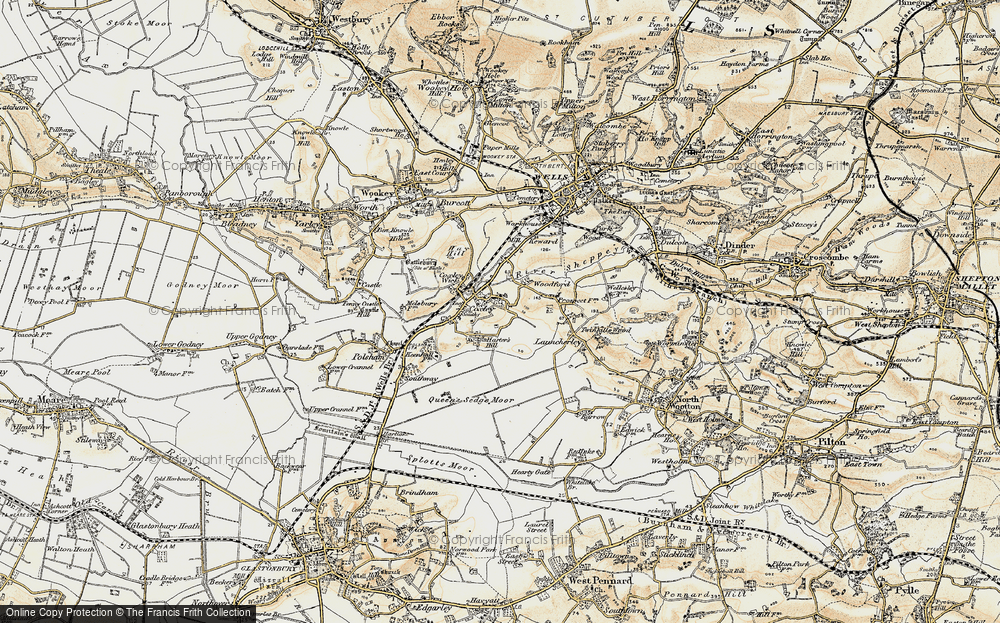 Old Map of Coxley, 1899 in 1899