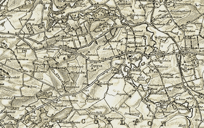 Old map of Coylton in 1904-1906