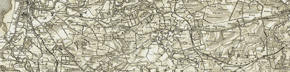 Old map of Coylton in 1904-1906