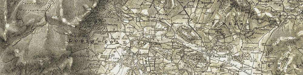 Old map of Barehillock in 1908-1909