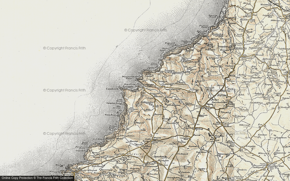 Old Map of Historic Map covering Bray's Point in 1900